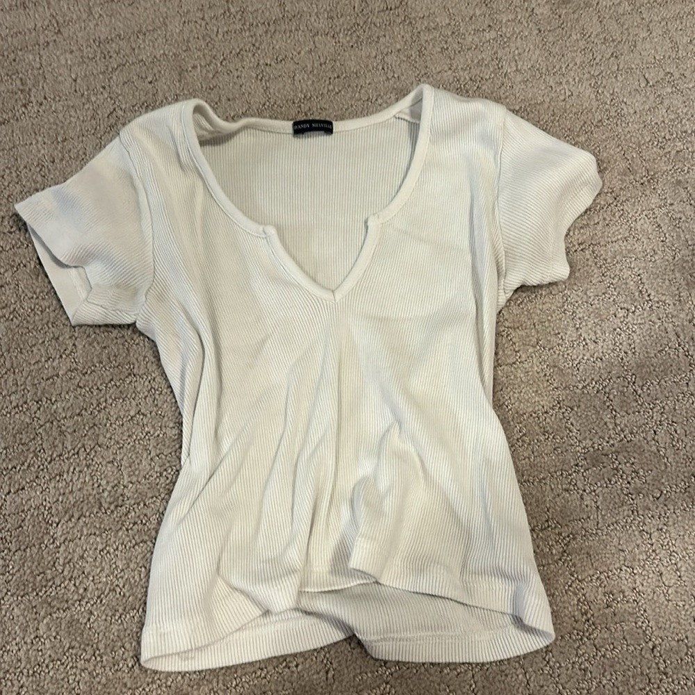 brandy white cropped tee